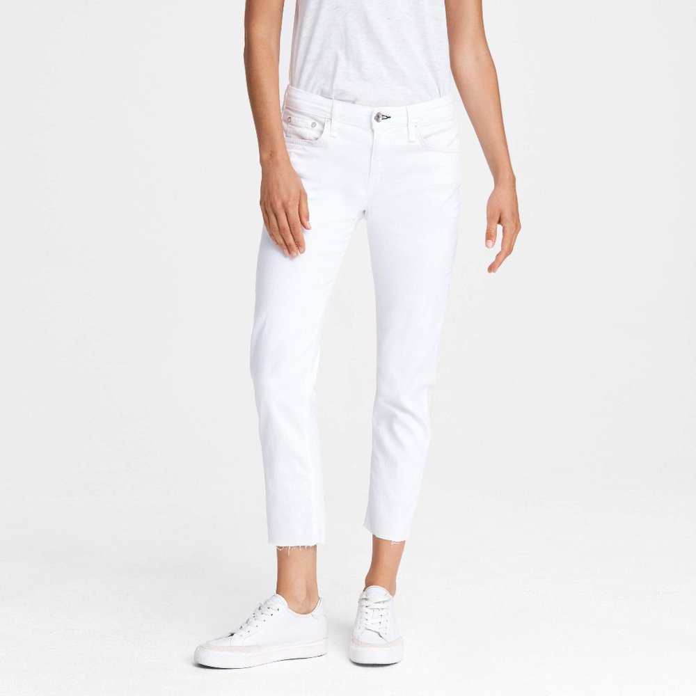 NWOT Rag & Bone Dre Low-Rise Boyfriend Jeans White